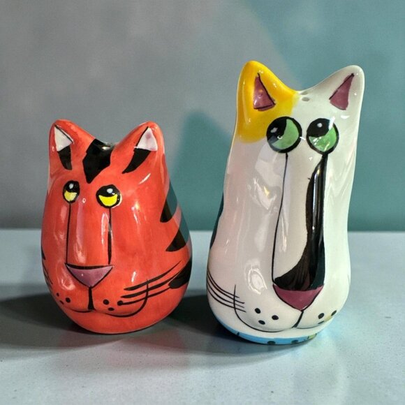 Vintage Catzilla Salt & Pepper Shakers Orange Tabby Cat Kitten - Picture 1 of 6